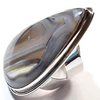 925 Sterling Silver Montana Agate 2 Inch Stone Adjustable Rings Girls Jewelry
