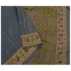 Vintage Heavy Saree Woven 100% Pure Satin Silk Fabric Blue Sari