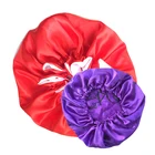 100% Silk Satin Custom Bonnet Sleeping Cap With Fancy Logo