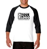 Free shipping custom t shirt printing high quality 100% cotton unisex size 3/4 sleeve raglan baseball t shirt