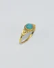 Beautiful Blue Turquoise Gemstone Ring 925 Solid Sterling Silver 24K Gold Overlay Jewellery Wholesale Ring