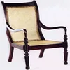 Colonial Style Furniture Vintage Rattan Solid Teak Wood Living Room Chair Bedroom Chair
