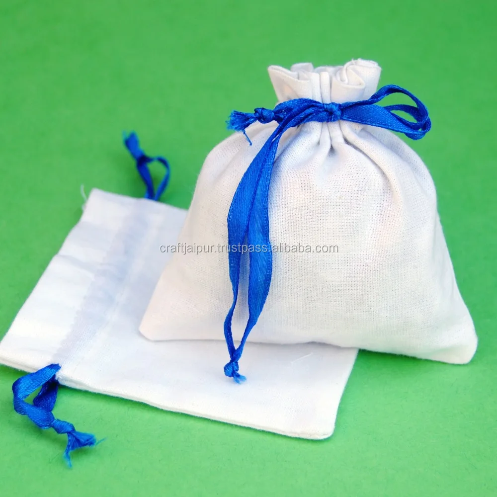 jewelry gift small soft cotton handmade wholesale custom pouches