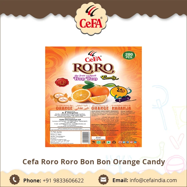 top quality and best taste cefa orange flavor hard candy