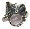 Beautiful Rose Quartz Gemstone 925 Solid Sterling Silver Round Plain 7.4gm Rings Jewelry