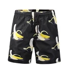 MGOO Mens Fashion Drawstring European Bathing Suits Hawaiian Banana Printed Swim Shorts