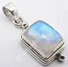 Party Fancy Stone Handcrafted Jewellers Stores 925 Pure Silver RAINBOW MOONSTONE Gem FACTORY DIRECT Pendant 1.1" PERSONALISED