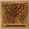 Indian Handmade Carving Technique Wooden 2 Door Industrial Cabinet for Home Furnishing