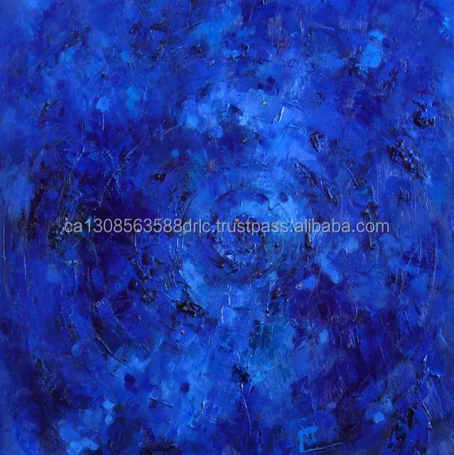 brilliant blues,oil on canvas with gemstones textured