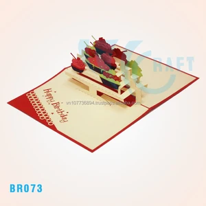 gift box birthday pop up 3d greeting card handmade vietnam