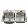 Wholesale Black Surface Stretching Stainless Steel Double Bowl Kitchen Sink
