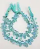 Size 7-10 mm,8 Inches Strand Beads,Natural Blue Topaz Smooth Teardrop Beads Highly Polish Blue Topaz Necklace