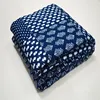 Indigo Print Design Kantha Baby Blankets Handmade Throw Cotton Filled Reversible Patchwork Kantha Blue Baby Quilt