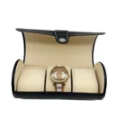 XIANGYU Hot Selling Special Round Portable Personalized Black Leather Custom Watch Packaging Box