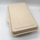 Compostable Disposable Environmentally Friendly Stackable Wheat Straw Fiber Lunch Box With 2 Compartment