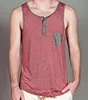 Chinese Style Henley Neck Front Pocket Sleeveless shirts Men tank Tops in bulk Wholesale