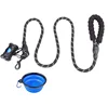 Wholesale 3 in 1 Climbing Rope Dog Leash DIY Reflective Rope Dog Leash with Waste Bag Dispenser, Pet Bowl