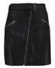 Wholesale PU custom zipper A-line ladies casual short skirt women leather skirt
