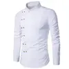 Fashion Men's Casual Shirts European Double Breasted Long Sleeve Dress Shirts