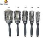 Private label black round thermal metal hair brush