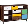 Multi-Colour Modern Solid Wood Cabinet Sideboard with 4 Drawer Shelves