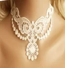 3D flower collar crochet motif water soluble lace applique
