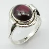 Fashion Colourful India Indian Jewellers Manufacturer 925 Stamped Sterling Silver GARNET CLASSIC Ring Size 6 Women's Jewelry