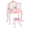 Bedroom Furniture Modern Design Kids Pink Wooden Dressing Table