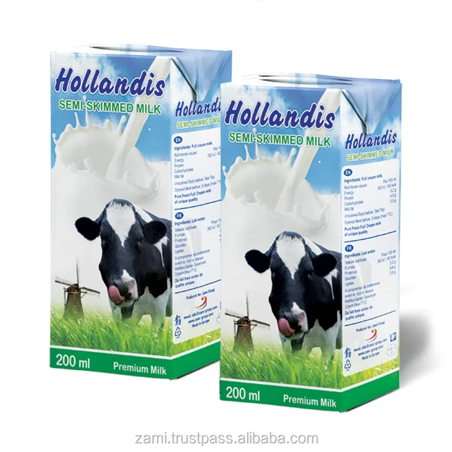 hollandis semi skimmed fresh uht milk - 0.2 l