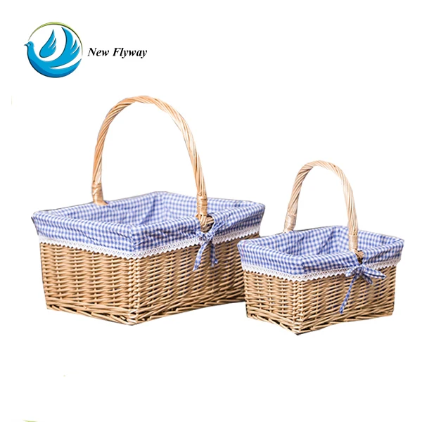 hot recommand cheap large empty wicker picnic basket with handle