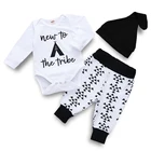 Wholesale Kids Clothes Fashion Baby Onesies Cotton Long Sleeve Romper/Pant/hat 3pcs Set Baby Boy Clothing Set