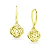 Yellow Gold Flashed Sterling Silver Love Knot Dangle Earrings