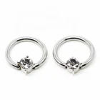 Prong set clear cz gem bcr piercing women body jewelry making supplies