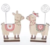 Wooden Llamas Name Card Holder Table Place Setting Christmas Party Decoration