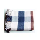 perfect top quality first class luxury 100% goat wool tartan fringe baby adult woven blanket