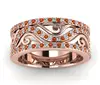 Fine Jewelry IGI Certified 2.56 Ct Real Natural Genuine Diamonds & Carnelian Stones 14 Kt Solid Rose Gold Engagement Band Ring