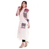 Wholesale price indian kurti for women cotton fabric white color long kurti with jacket