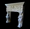 Figure Statue Stone Carved Fireplace Surround Mantel DSF-LS014