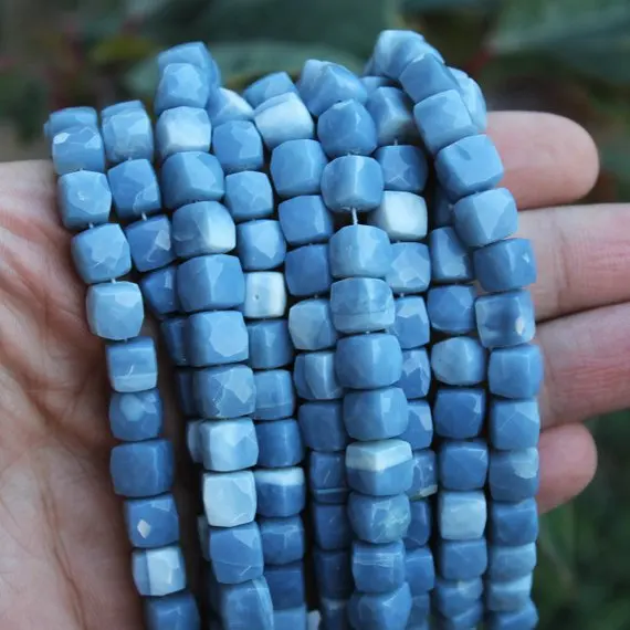 AAA + Супер прекрасное качество драгоценный камень граненый 3D cube бриолеты перуанский синий опал