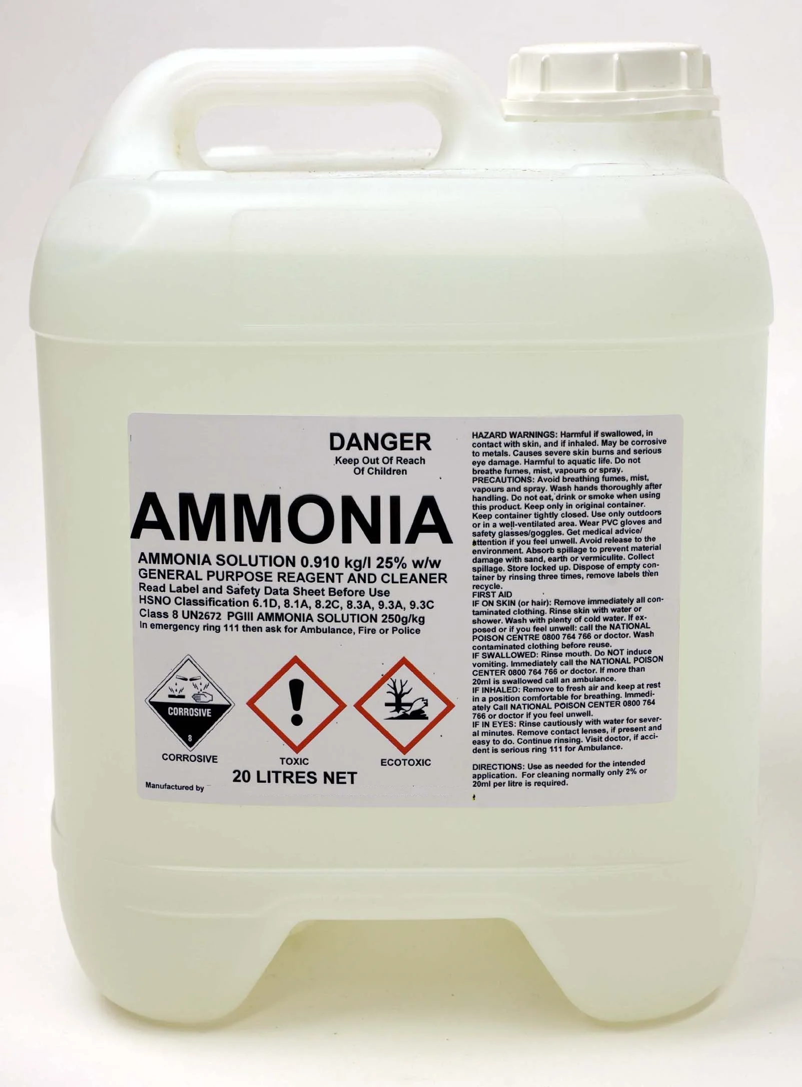 aqueous ammonia solution 20% - 33%