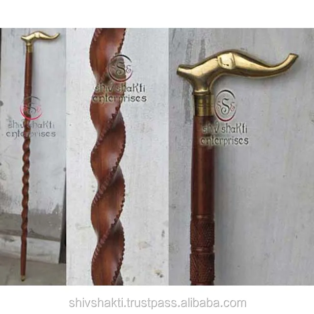 brass walking stick, nautical collectible walking stick cane