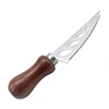 wood handle serrated slicing knife for cheese