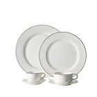 2019 unique shaped bone china dinner sets for 12 luxury new design for hotel durable Gold Bone China Dinner Plates