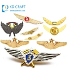 Wholesale china custom metal bronze gold plating military pilot wings pin badge with your own design