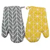 Kitchen Custom Printed Cotton Oven Hand Mitts and Pot Holders, Microwave Oven Baking Cooking Gloves