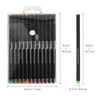 6.2 inch easy to carry felt tip protected by malt-clad fineliner pens set