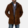 Excellent Quality Blazer Style Sheriff Brown Suede Jacket For Men With Goat skin 100% Leather