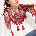 Hijab shawl 2019 India Acrylic fibres printed big flower tassels scarf