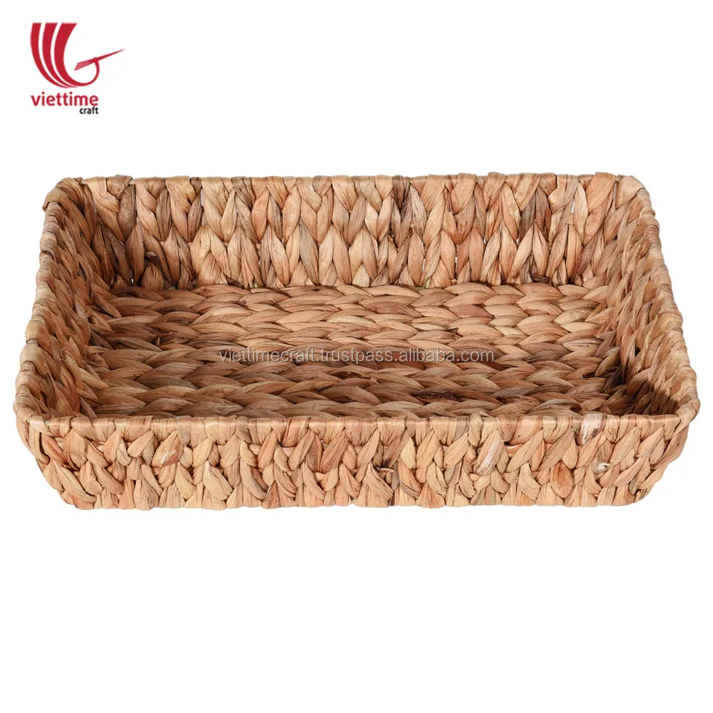 perfect water hyacinth basket for serving, woven large tray made