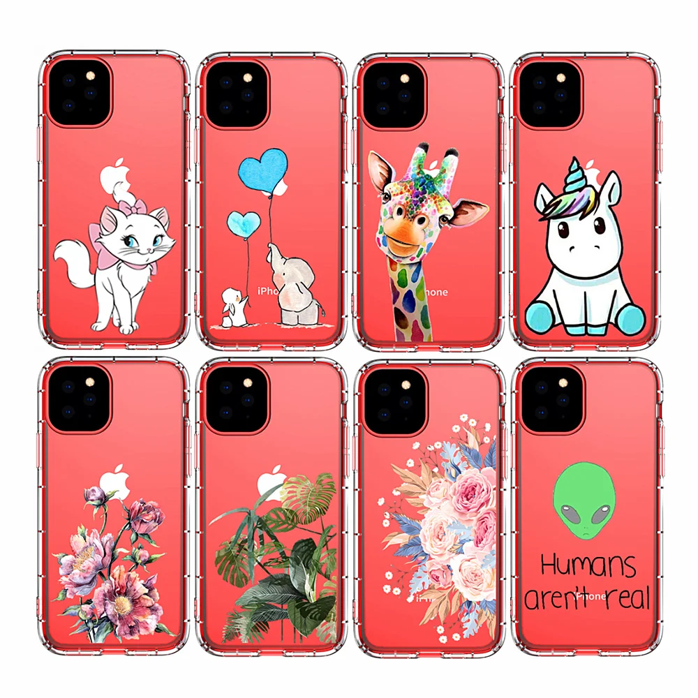Print Daisy floral Clear TPU cell Phone bags For iPhone 15 pro max